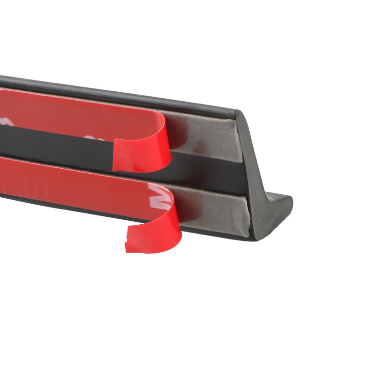 Car Universal Rubber Tail Punch-Free Pressure Tail Top Wing Spoiler Imported Pu Pure Black 3.5cm Wide