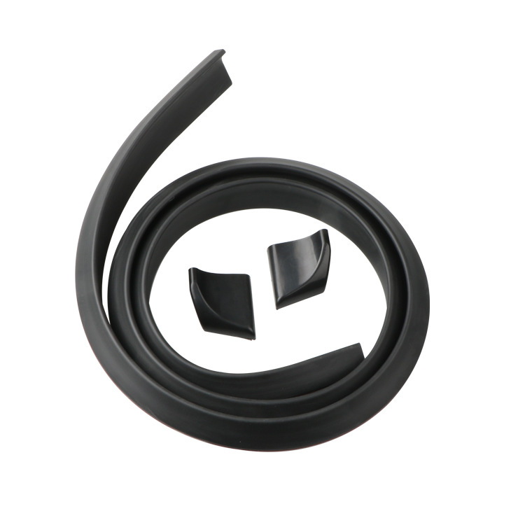 Car Universal Rubber Tail Punch-Free Pressure Tail Top Wing Spoiler Imported Pu Pure Black 3.5cm Wide