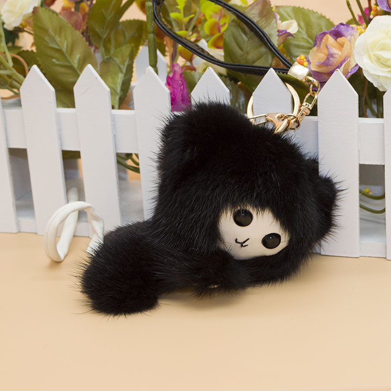 202020new Product Import Mink Fur Monkey Pendant Bag Pendant High-End Car Pendant Wholesale