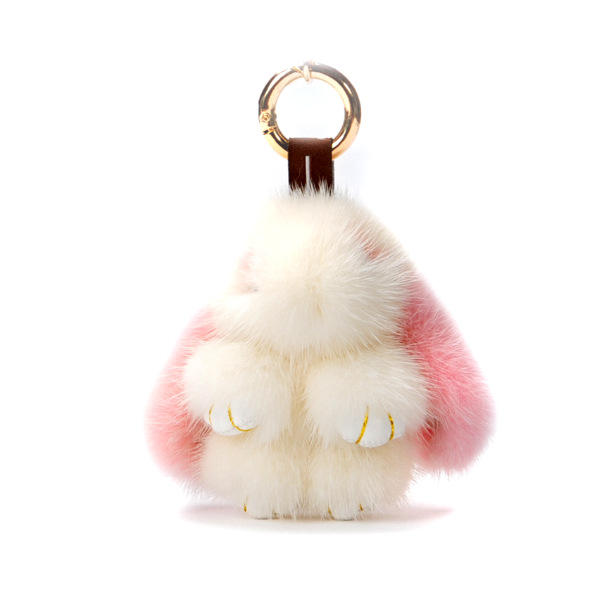The Copenhagen import mink rabbit, pure hand, little rabbit hang a leather pendant with a car hang decoration.