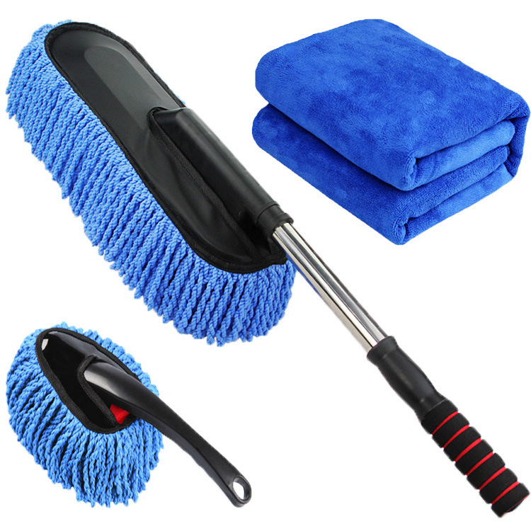 Car Telescopic Large Wax Mop Dust Removal Large Wax Brush Car Wash Duster Superfine Fiber Does Not Hurt Car Paint Cleaning Tools