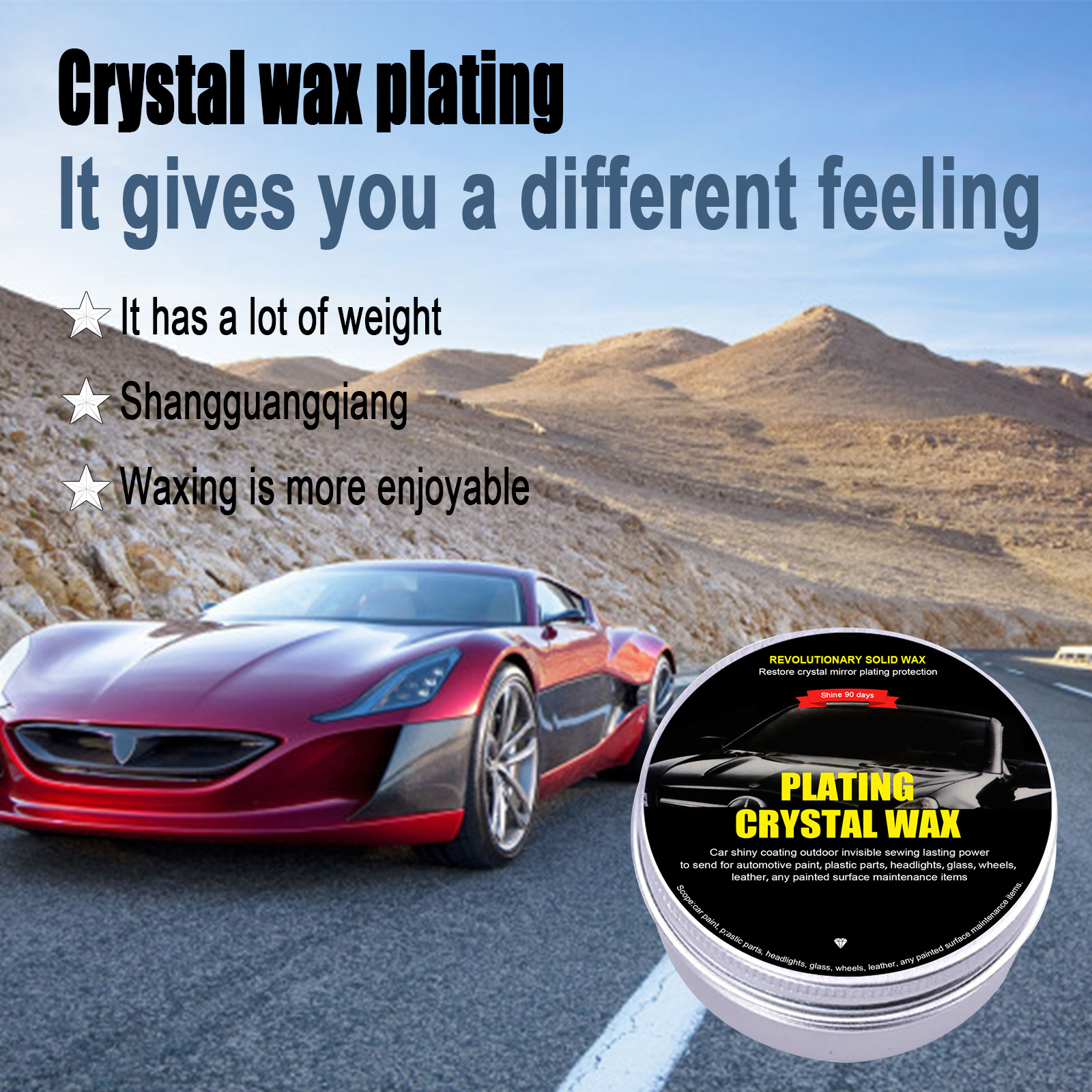 Foreign Trade Cross-Border Car Electroplating Crystal Coating Wax Waterproof Anti-Fouling Maintenance Car Wax Car Paint Scratches Repairing Wax