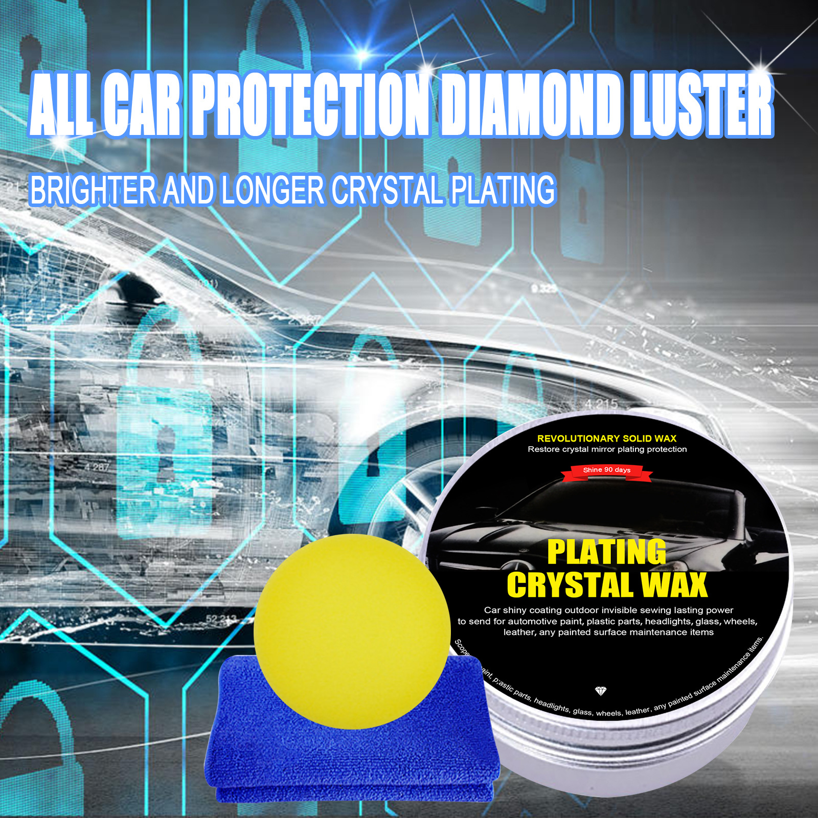 Foreign Trade Cross-Border Car Electroplating Crystal Coating Wax Waterproof Anti-Fouling Maintenance Car Wax Car Paint Scratches Repairing Wax