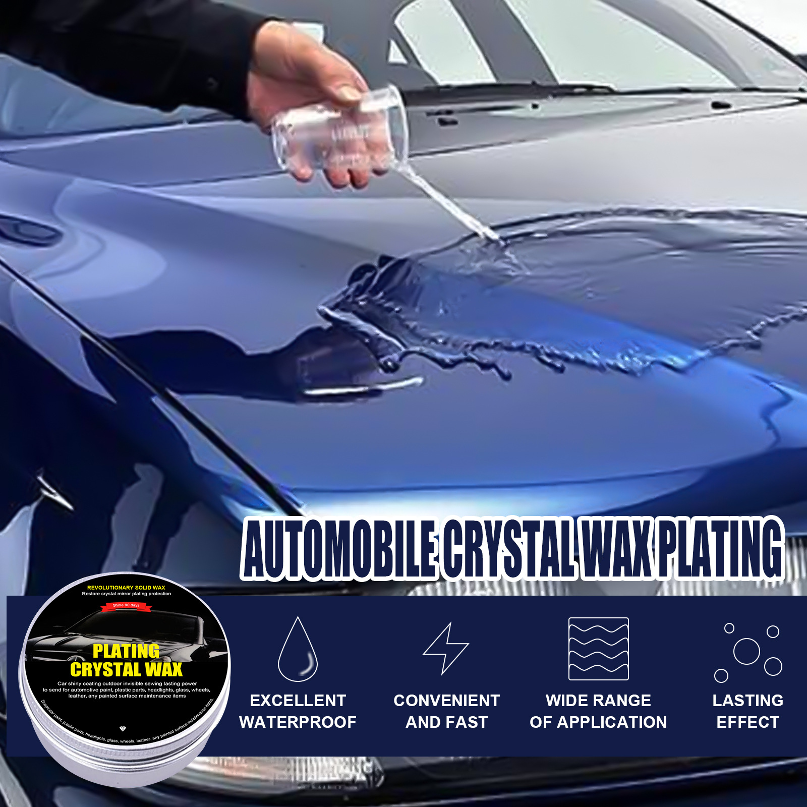 Foreign Trade Cross-Border Car Electroplating Crystal Coating Wax Waterproof Anti-Fouling Maintenance Car Wax Car Paint Scratches Repairing Wax