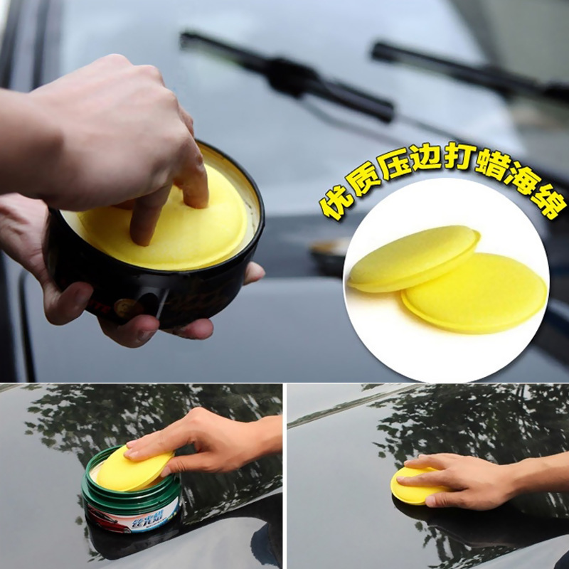 Car Supplies Car Sponge Tools Edge Pressing Waxing Sponge Compressed round Waxing Sponge 12 Pieces a Pack