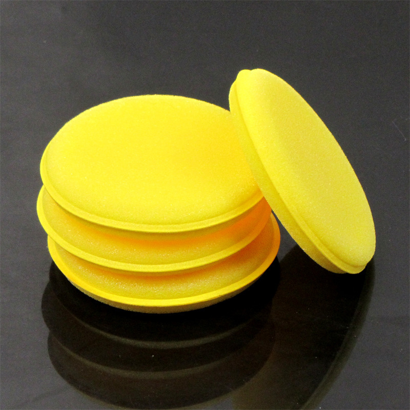 Car Supplies Car Sponge Tools Edge Pressing Waxing Sponge Compressed round Waxing Sponge 12 Pieces a Pack