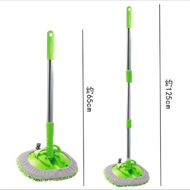 Retractable three section chenille car wash mop wax towing duster car cleaning tool