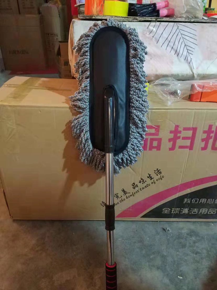 Special mop new car wash long handle rod retractable soft wool cotton car wax brush multi - functional mop