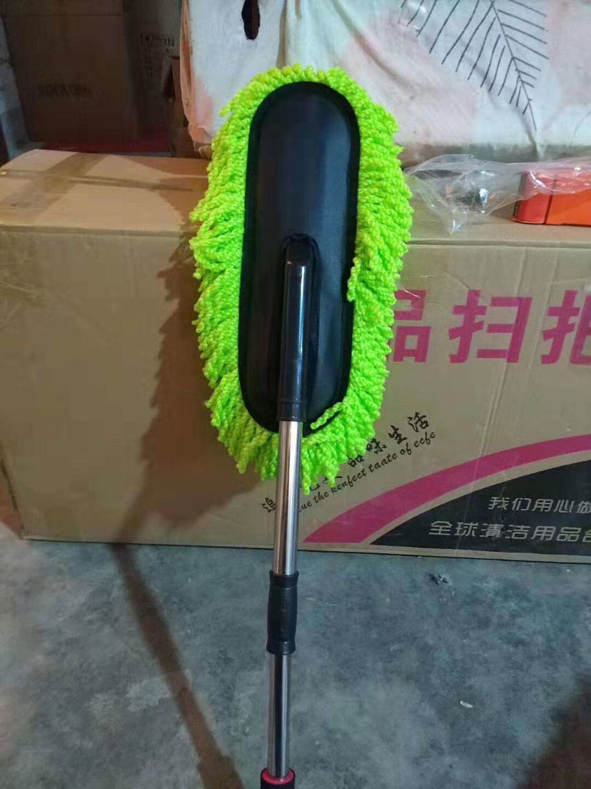 Special mop new car wash long handle rod retractable soft wool cotton car wax brush multi - functional mop