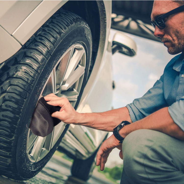 Car Tire Interior Dashboard Waxing Hand-Held High-Density Wave Sponge Portable Polishing Waxing Sponge