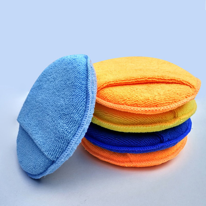 Car beauty circle with pocket wax polishing sponge ultrafine fiber Car wash Car cleaning sponge towel block
