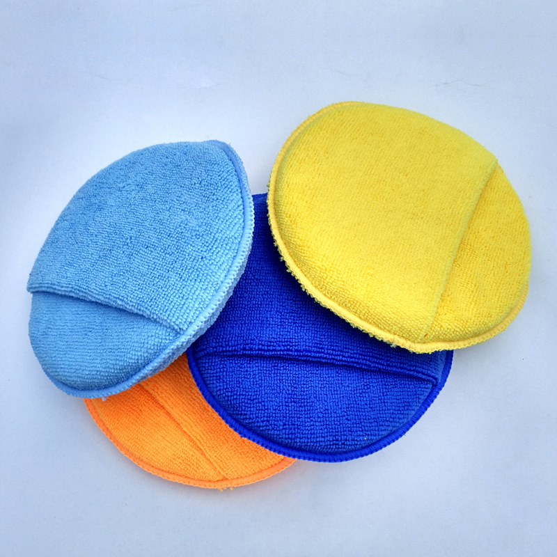 Car beauty circle with pocket wax polishing sponge ultrafine fiber Car wash Car cleaning sponge towel block
