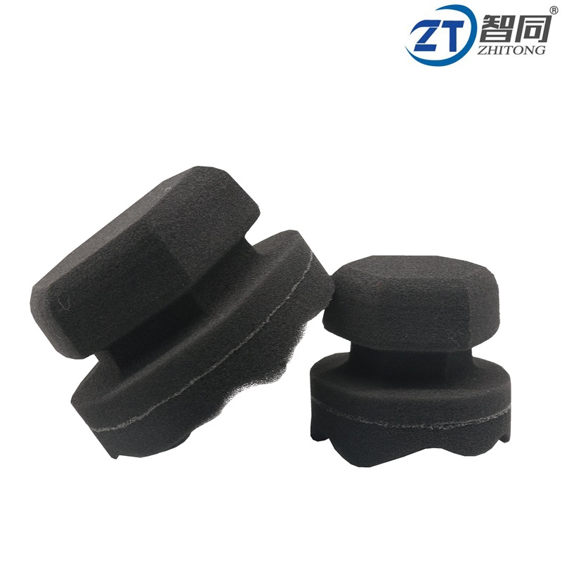 American-Style Hand-Held Wave High-Density Car Tire Waxing Sponge Leather Waxing Sponge