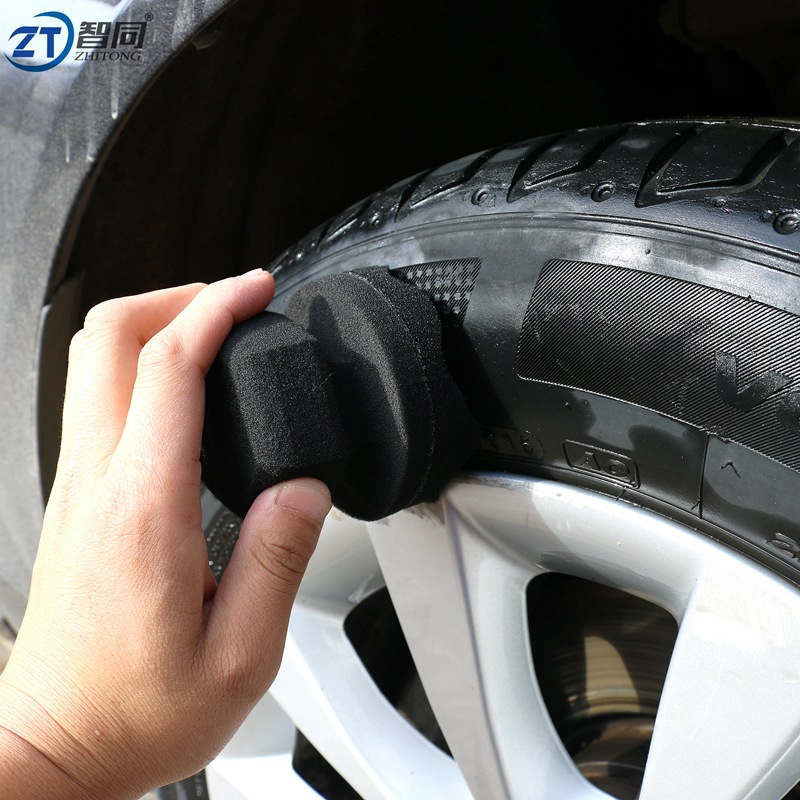 American-Style Hand-Held Wave High-Density Car Tire Waxing Sponge Leather Waxing Sponge