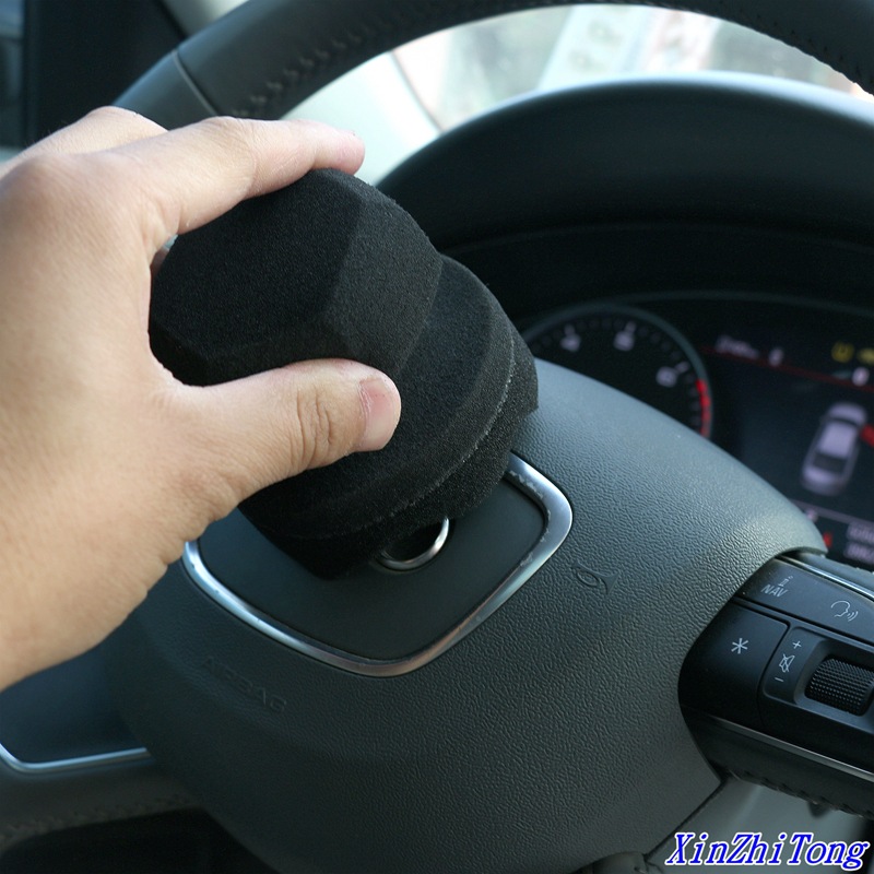 American-Style Hand-Held Wave High-Density Car Tire Waxing Sponge Leather Waxing Sponge