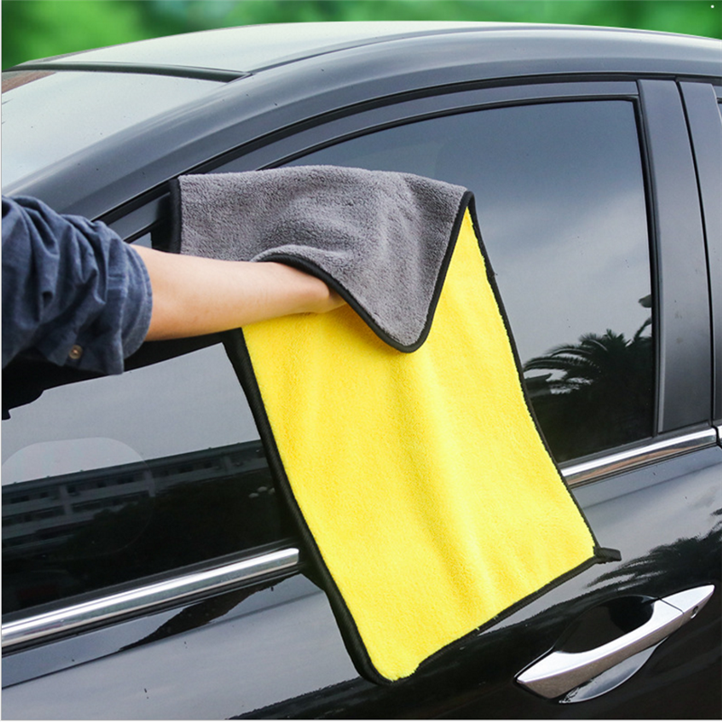 Car wash towel coralwool thickened double-sided 30X60 size cleaning and waxing double-color towel