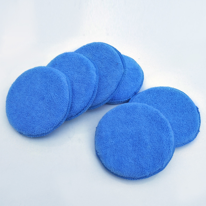 5-Inch Car Beauty Waxing Sponge Cake Car Wash Sponge Plated Crystal Edge Pressing Sponge Polishing round Spong Mop