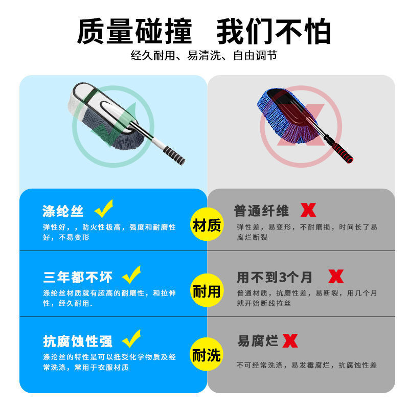 Car Mop Duster Car Wash Tool Set Car Supplies Car Fantastic Dust Sweeping Tool Telescopic Wax Mop Brush