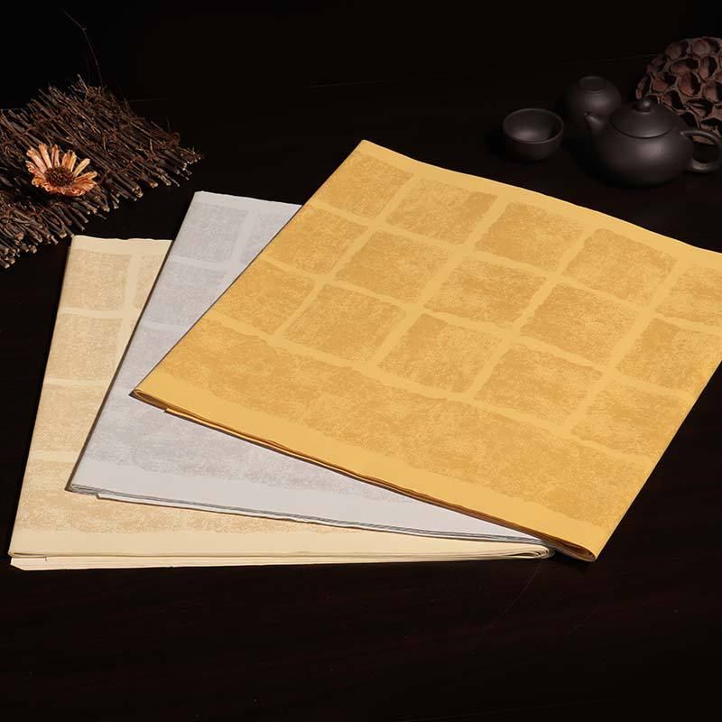 Four Feet Back to Back Car Horse Wax Dye Stele Rubbings Calligraphy Grid Retro Plaid Xuan Paper Xing Kai Seal Seal Calligraphy Grade Examination Creative Paper