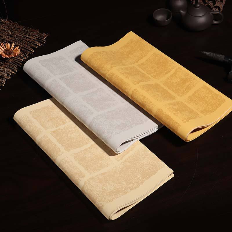 Four Feet Back to Back Car Horse Wax Dye Stele Rubbings Calligraphy Grid Retro Plaid Xuan Paper Xing Kai Seal Seal Calligraphy Grade Examination Creative Paper