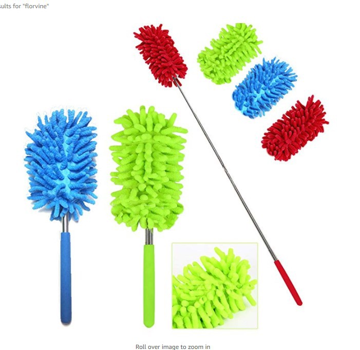 8055 Mini Retractable Chenille Duster Car Small Duster Duster Wax Brush Static Electricity Dusting Brush Feather Duster