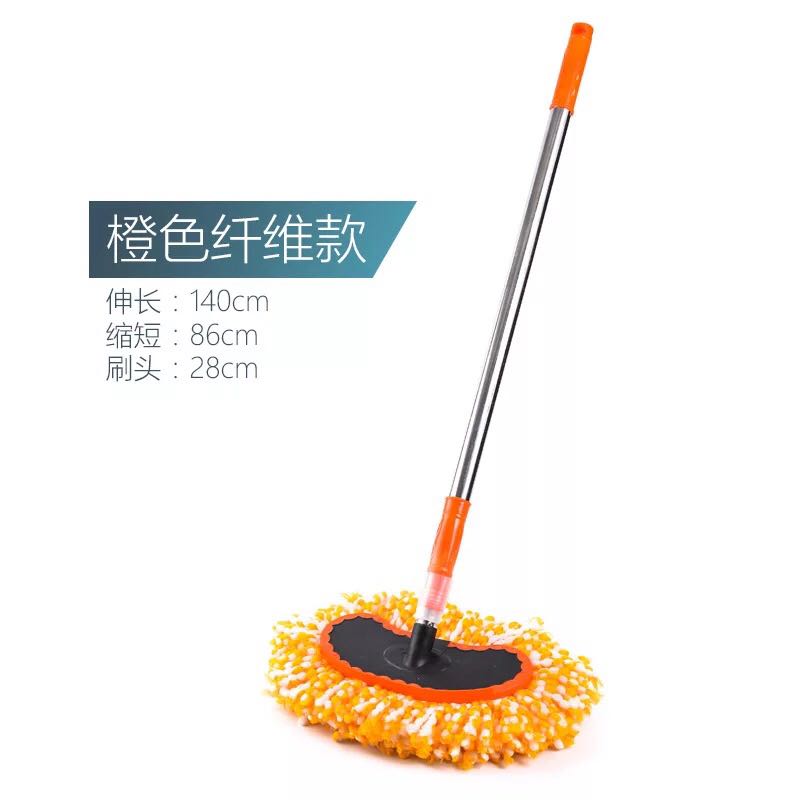Special mop new car wash long handle rod retractable soft wool cotton car wax brush multi - functional mop