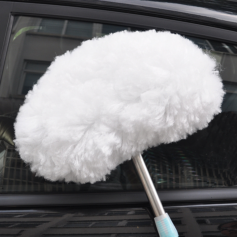 Handle Soft Wool Telescopic Mop Milk Silk Wax Brush Dust Removal Car Wash Duster Long Brush Holder Car Washing Tools