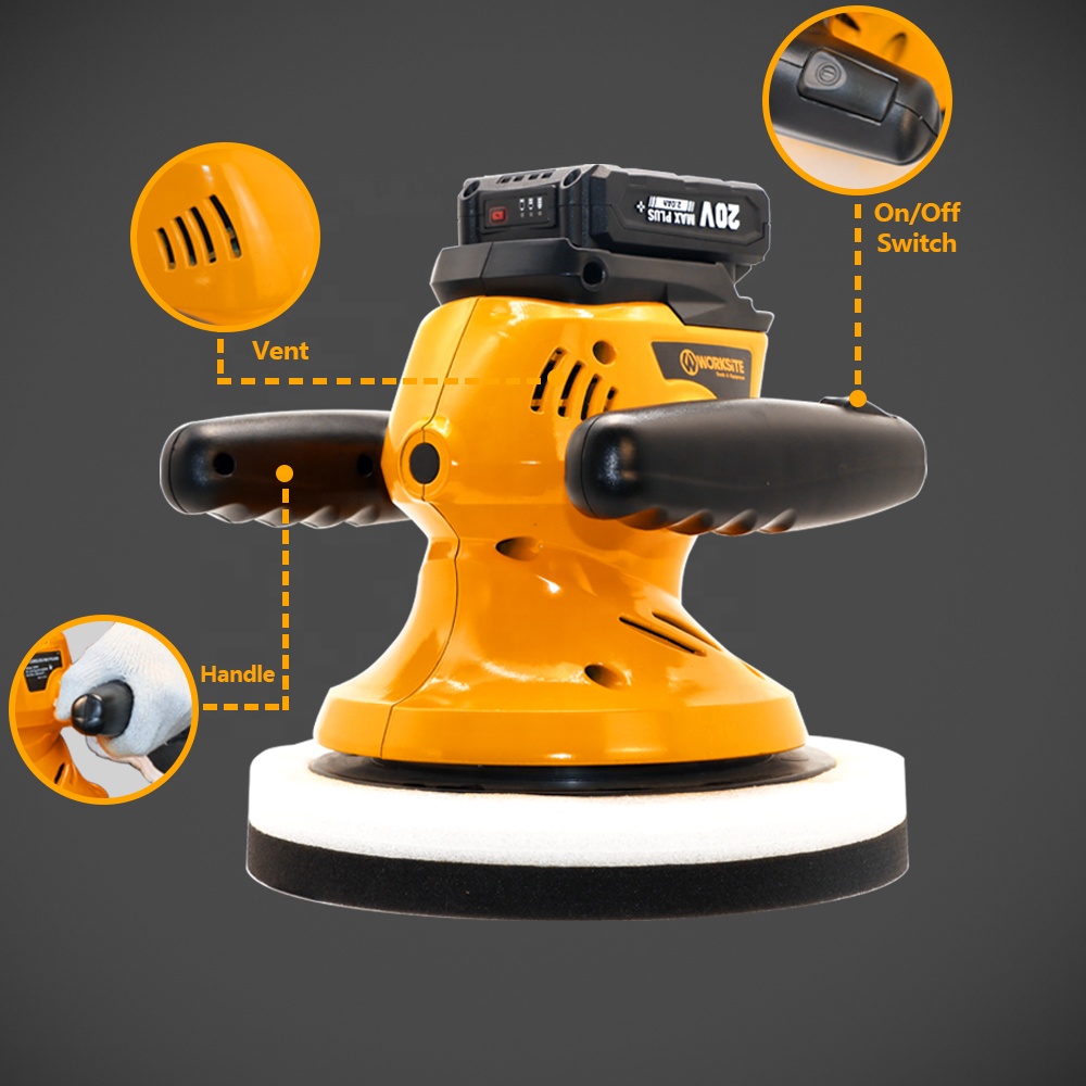 WORKSITE Car Polisher 20V Battery Paint Wax Floor 