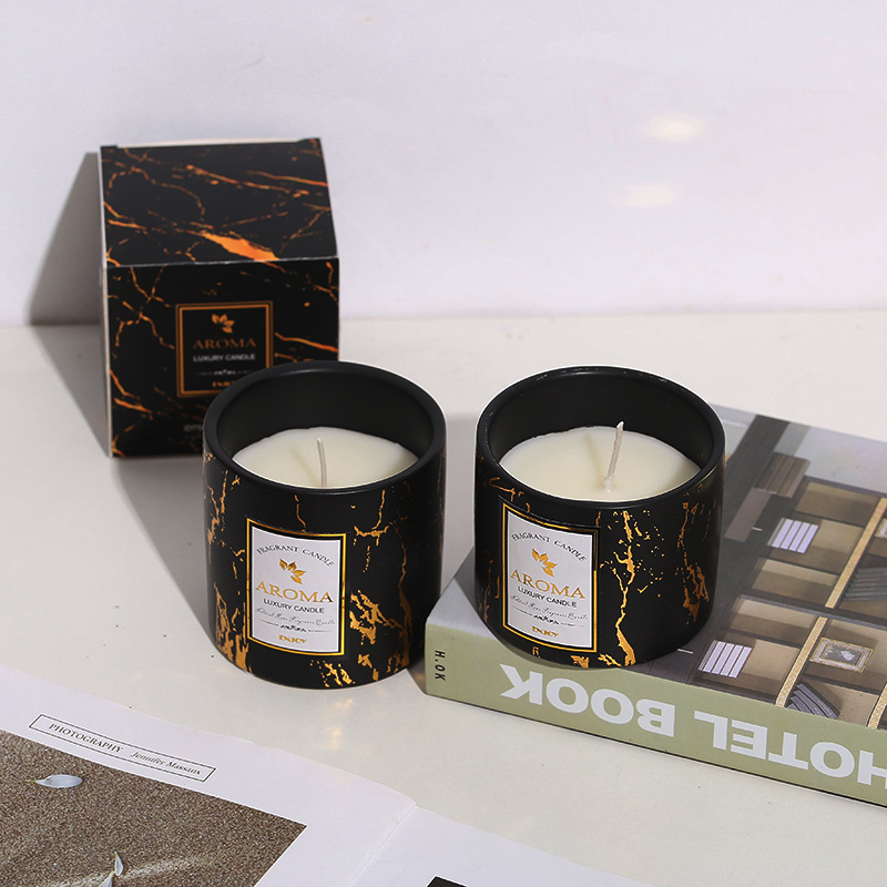 Factory Wholesale Aromatherapy Candle Ceramic Cup Essential Oil Soy Wax Home Decoration High-End Gift Purifying Air Car