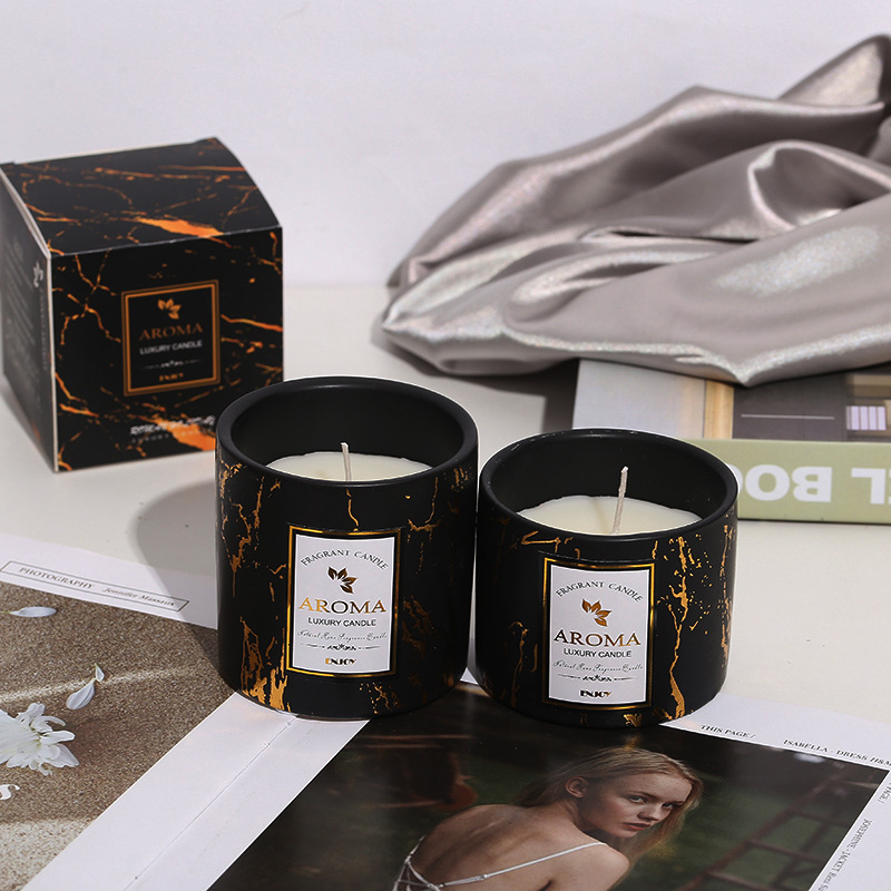 Factory Wholesale Aromatherapy Candle Ceramic Cup Essential Oil Soy Wax Home Decoration High-End Gift Purifying Air Car