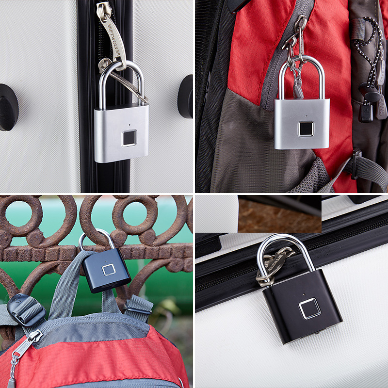 Smart Padlock Waterproof Luggage Zipper Gym Wardrobe Door Electronic Fingerprint Password Padlock