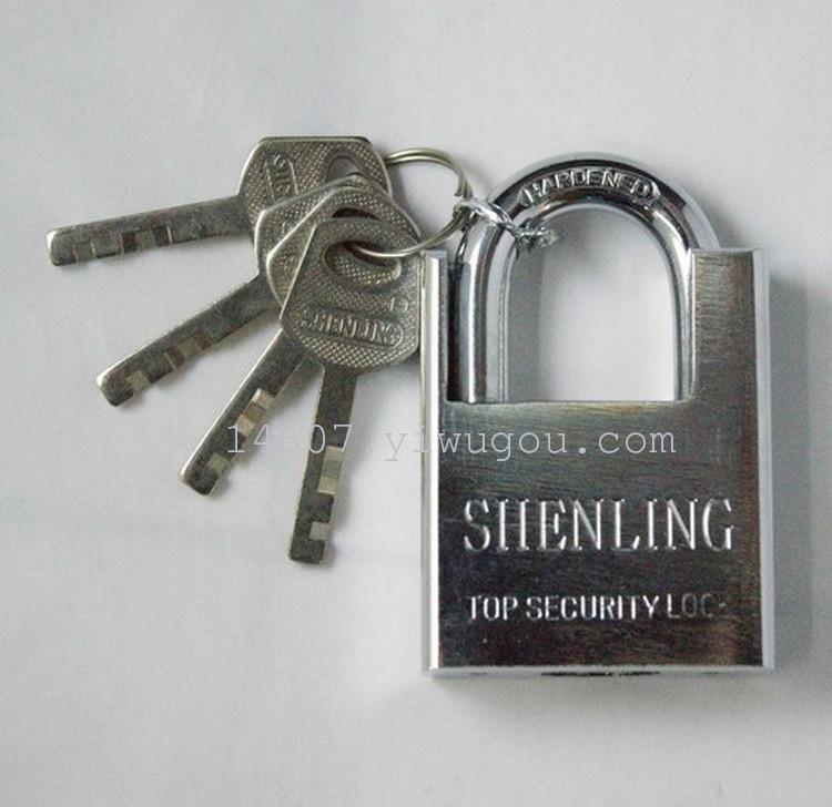 Pujiang padlock square building padlock half building padlock imitation stainless steel padlock lock 