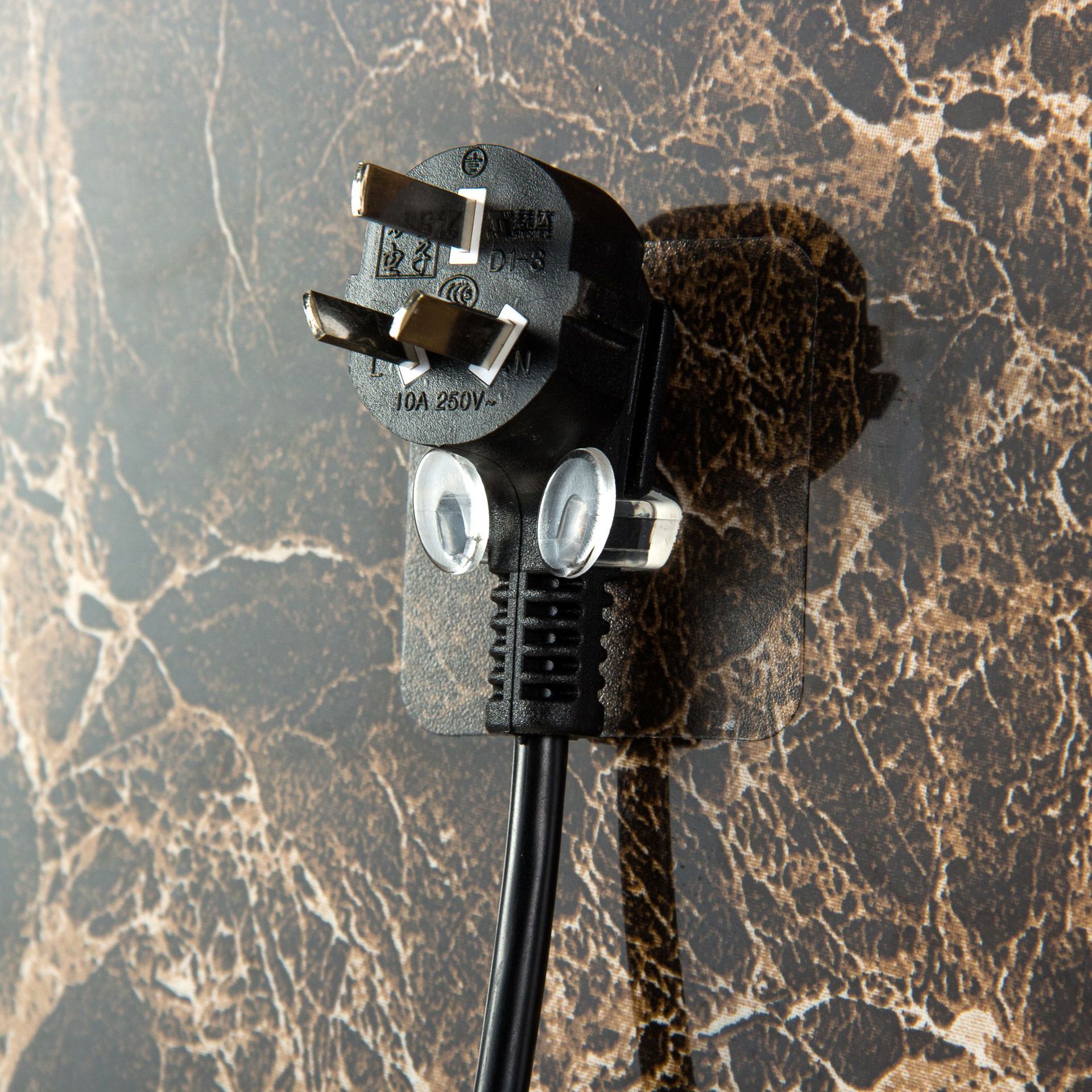 Transparent, strong, Seamless plug hook receptor, electrical cable plug bracket, data cable hook