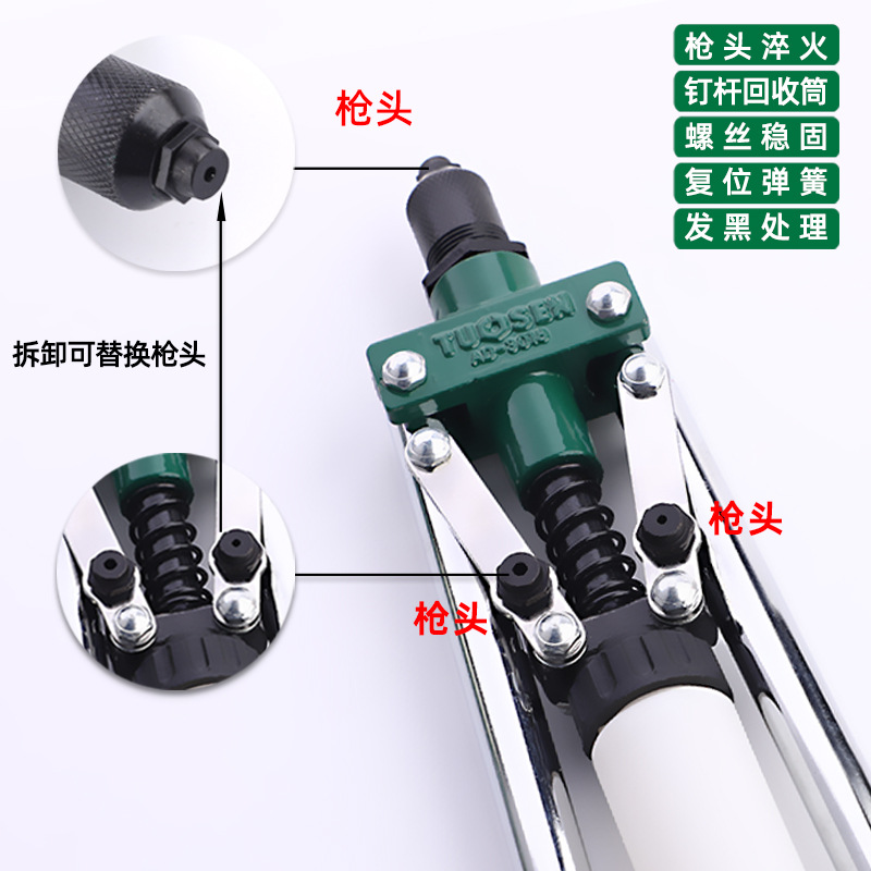 Tuosen Hardware Manual 17-Inch Riveter Door and Window Hinge Rivet Tool Multifunctional Rivet Nut Gun Core Pulling Riveting Gun