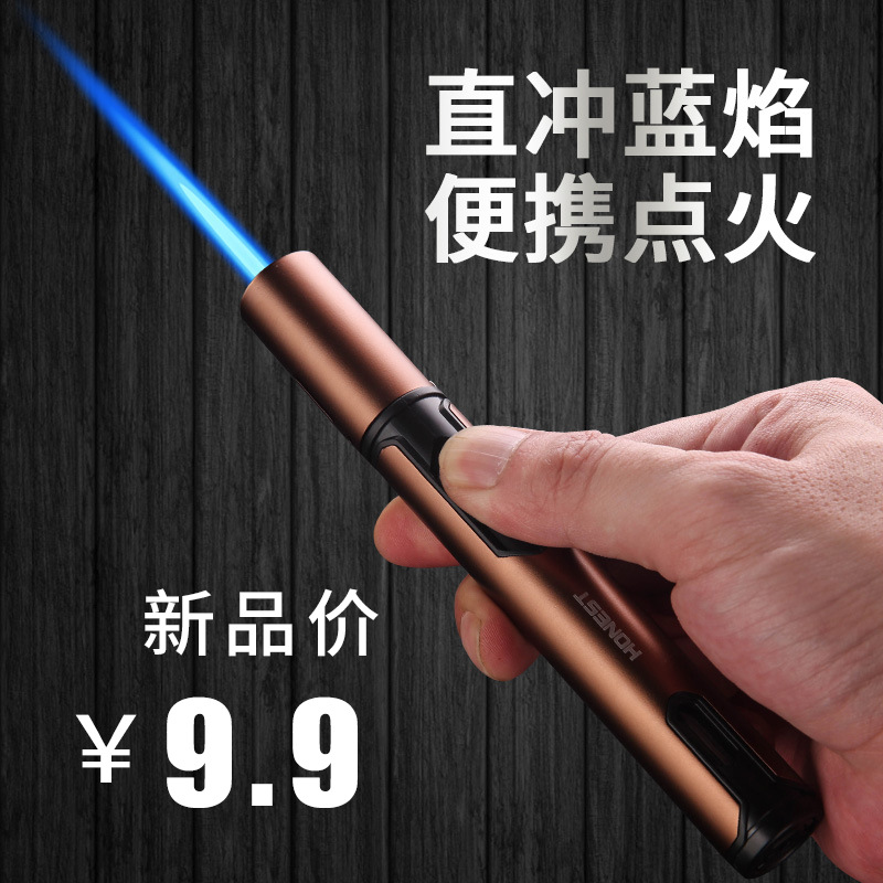 Baicheng New Windproof Straight Lighter Cigar Special Spray Gun Straight Portable Outdoor Lighter Wholesale