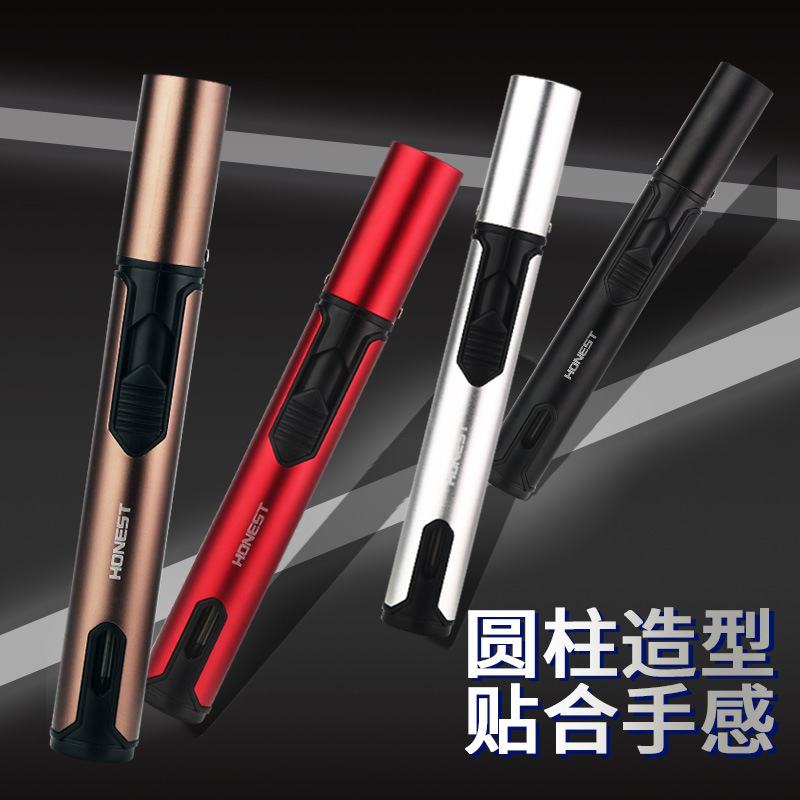 Baicheng New Windproof Straight Lighter Cigar Special Spray Gun Straight Portable Outdoor Lighter Wholesale