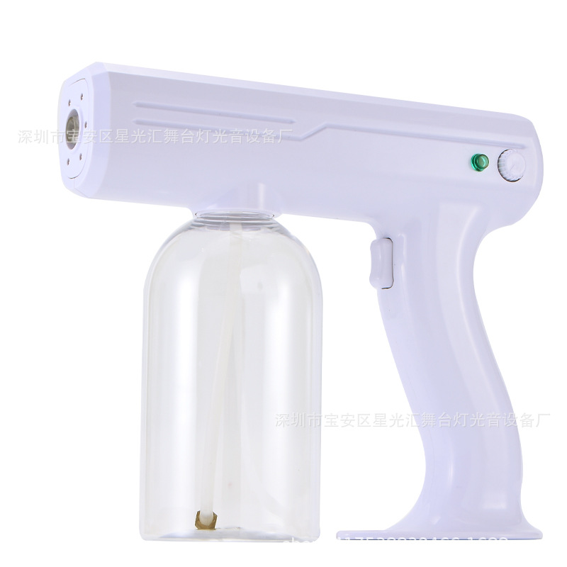 Wireless Charging Disinfection Atomization Gun Blue Light Nano Spray Pistol Disinfection Sprayer USB Portable Sterilization Nebulizer