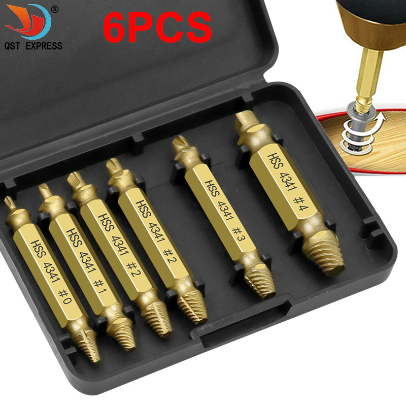 Factory Wholesale 6 Pack 4341 Screw Extractor-Gold Broken Stud Spanner Screw Extractor Nail Puller