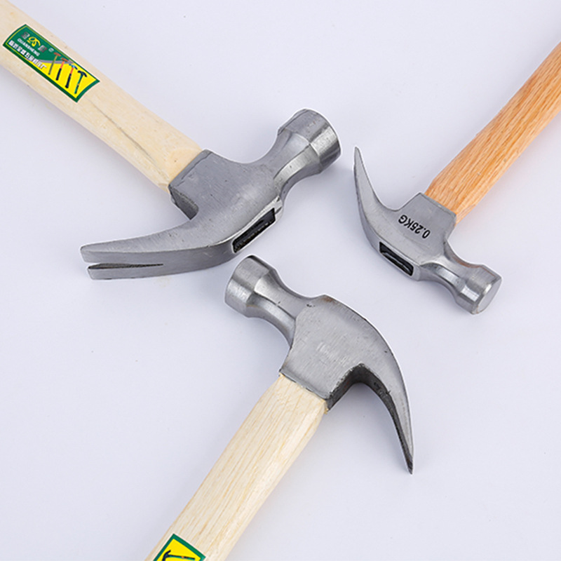 Luwei Tools 45# Forged Steel Wooden-Handle Claw Hammer Multi-Functional Nail Puller Hammer Building Decoration Hammer