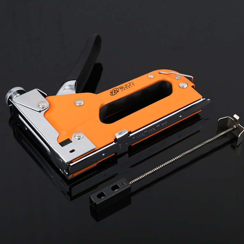 Woodworking Three Staple Gun Steel Nail UType Pneumatic Strip Nail Gun Staple Gun Trunking Fastener Grab Nailing Machine