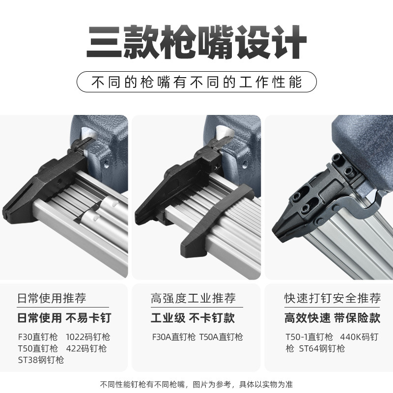 Steel Nail Horse Nail Straight Nail Nailing Artifact Cement Trunking Staple Gun Pneumatic UType Pneumatic Strip Nail Gun