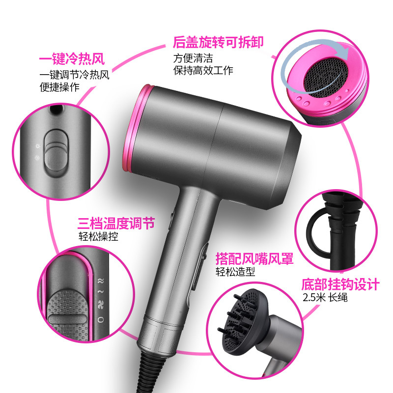 Bottom Price Hot Sale Hair Dryer High Power Anion Electric Blower Folding Hammer Hair Dryer Hotel Hair Salon Hair Dryer