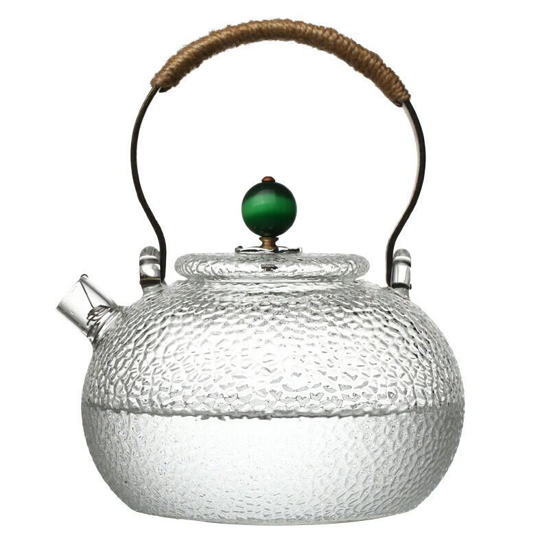Pot Hammer Pattern Boiling Teapot Electric Ceramic Cooktop Special Kettle Copper Handles Glass LoopHandled Teapot Teapot