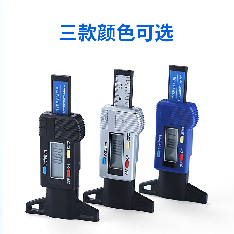 Digital Display Tire Pattern Depthometer 0-25mm Small Tread Gauge Depth Vernier Caliper Thread Rule T-Type Caliper