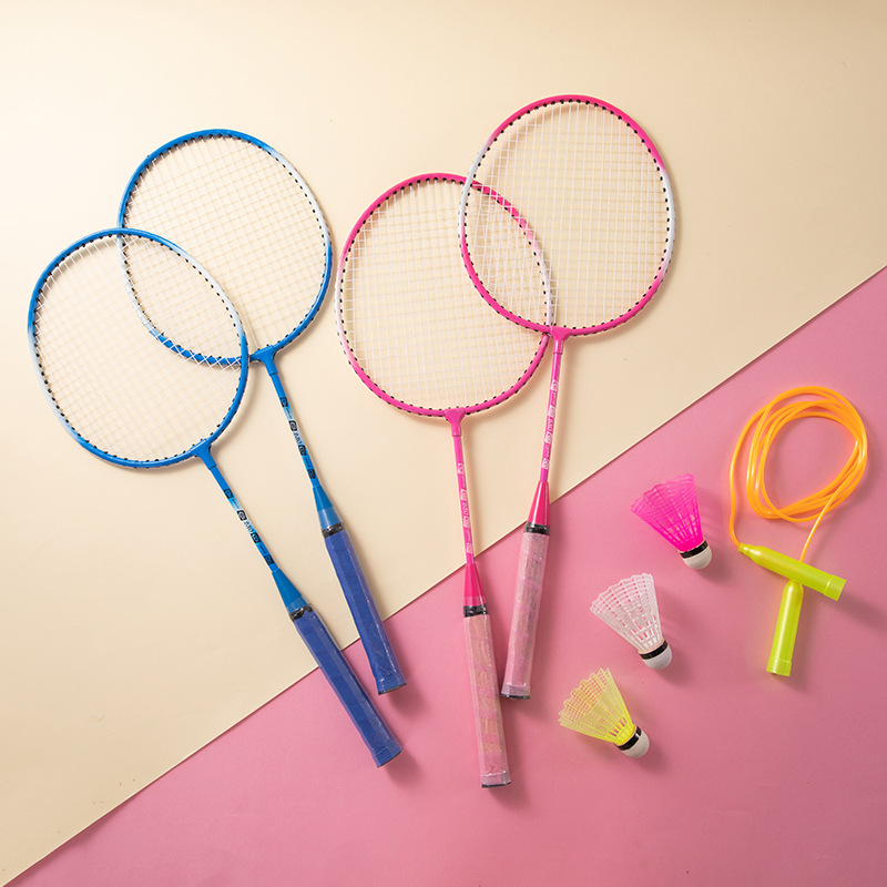 Whole Badminton Racket Children&#039;s Suit Student Durable Alloy Amateur Junior and Intermediate Level Training 2Pack Racket
