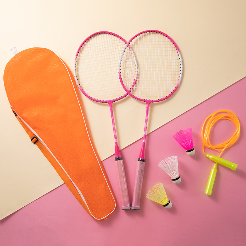 Whole Badminton Racket Children&#039;s Suit Student Durable Alloy Amateur Junior and Intermediate Level Training 2Pack Racket