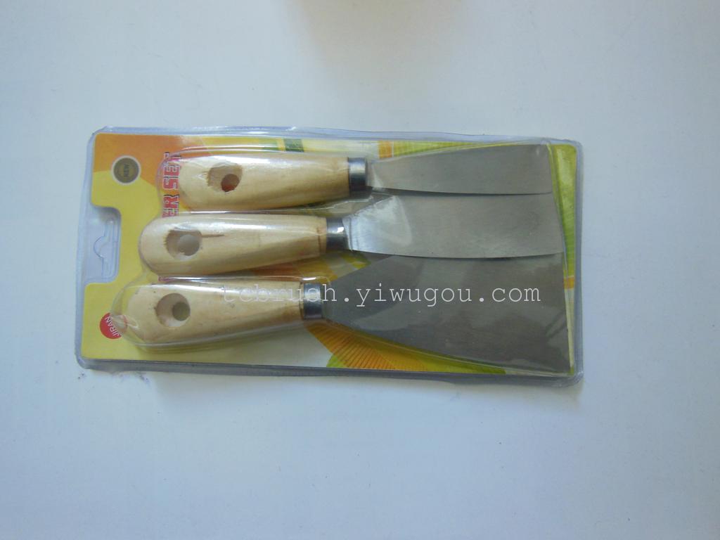3PCs Putty Knife Wooden Handle Putty Knife Artisan Tools