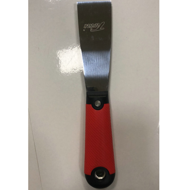 Imported Stainless Steel Full Tail Two-Color Knife Full Plastic Putty Knife Carbon Steel Caulking Shovel Cleaning Knife Plastic Handle Shovel