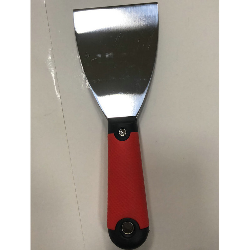 Imported Stainless Steel Full Tail Two-Color Knife Full Plastic Putty Knife Carbon Steel Caulking Shovel Cleaning Knife Plastic Handle Shovel