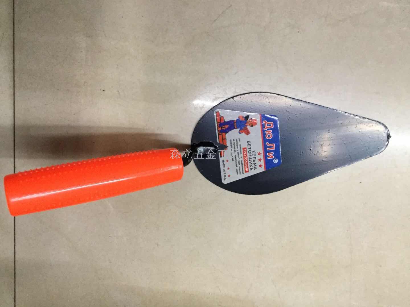 Bricklaying knife Russian Peach Shaped Heart - Shaped Bricklaying knife Clay Trowel plastic handle Steel plate Black